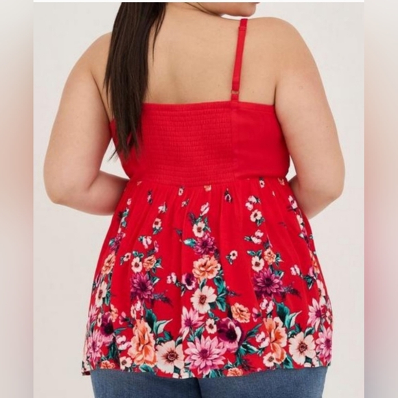 Torrid Babydoll Gauze Crochet Trim Cami Size 2X - Picture 2 of 11